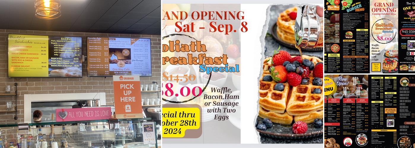 ONEWAY Cafe and Pizza Menu