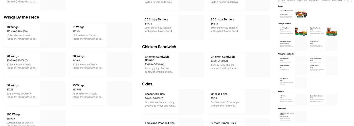 Wingstop Menu