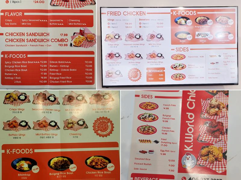 K.World Chick Menu