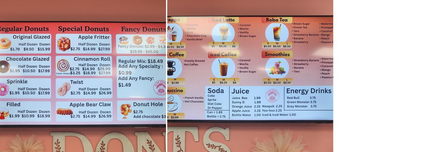 Alise Donuts Menu