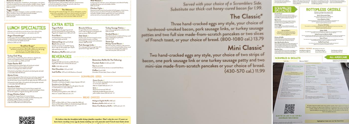 Scramblers Menu