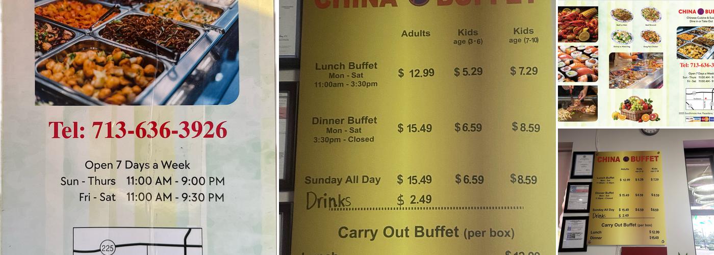 China Fu Buffet Menu