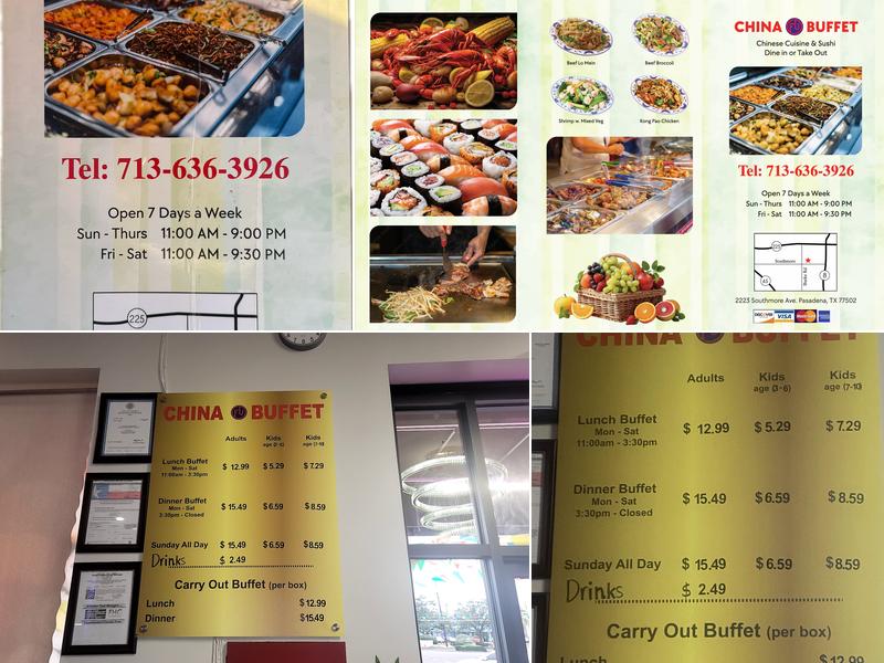China Fu Buffet Menu