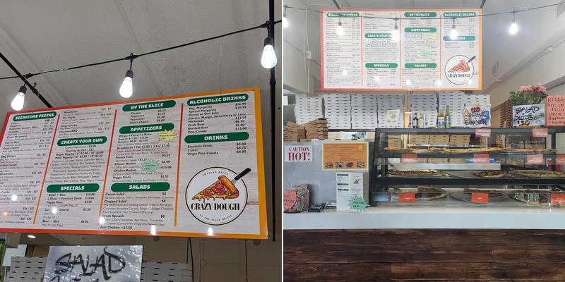 Crazy Dough Menu