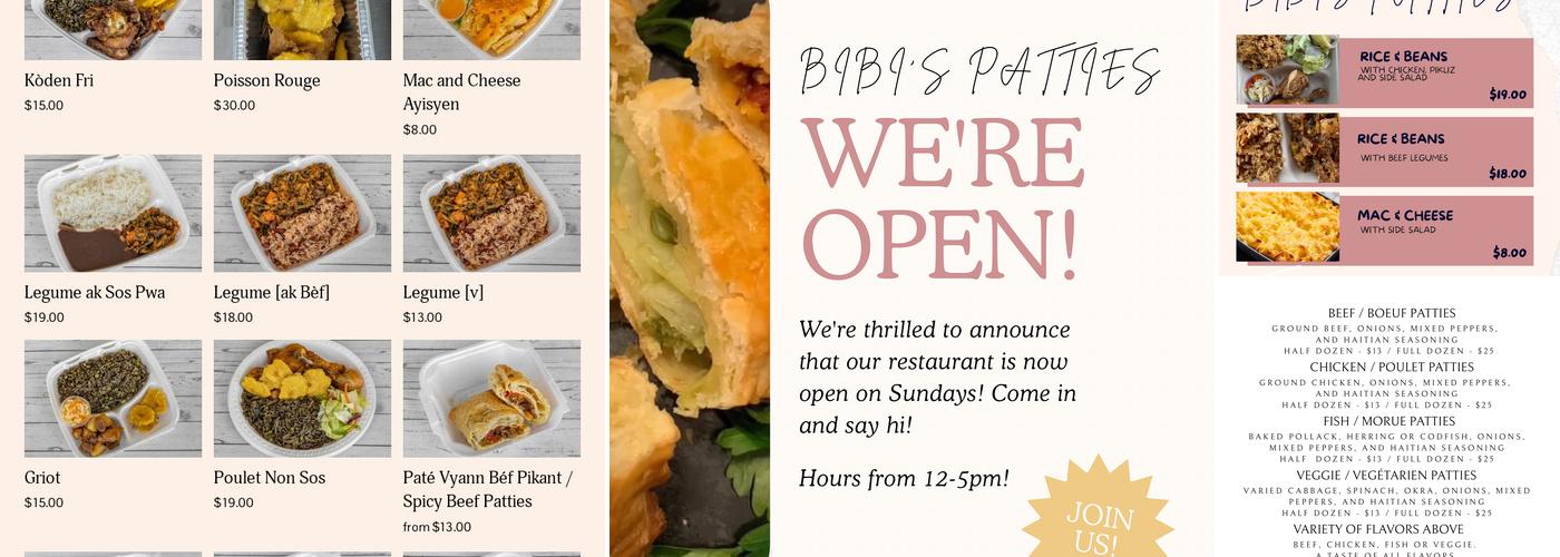 Bibi's Patties Menu