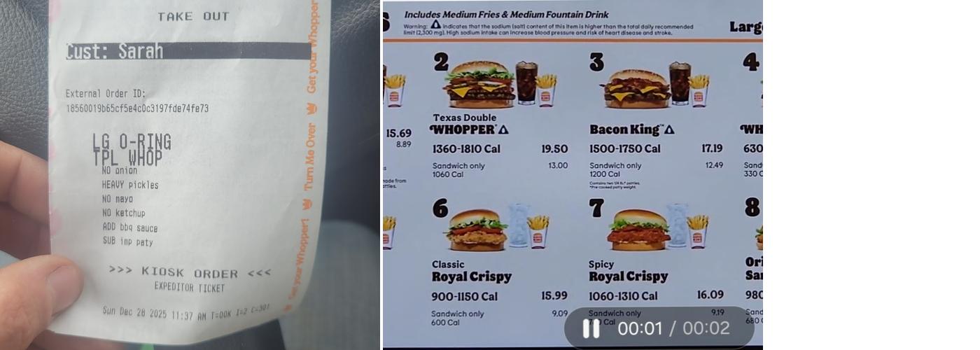 Burger King Menu