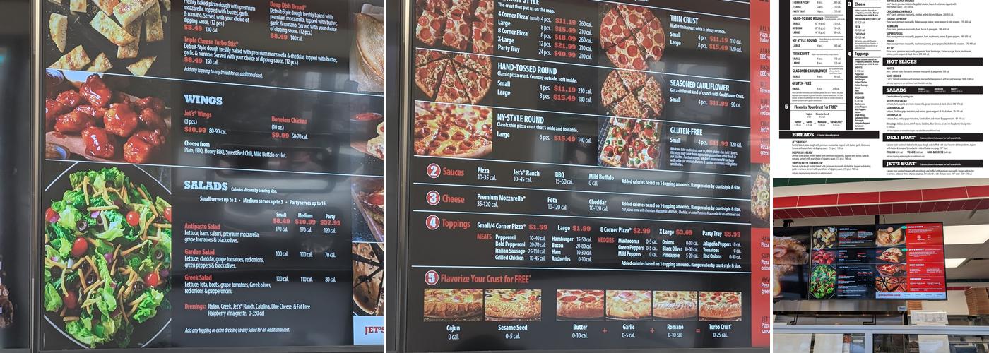 Jet's Pizza Menu