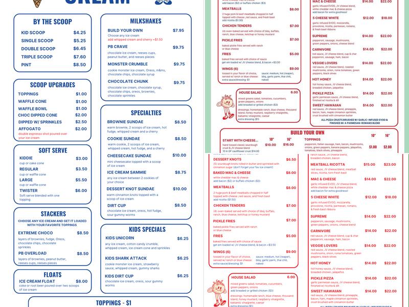 Junior Varsity Menu