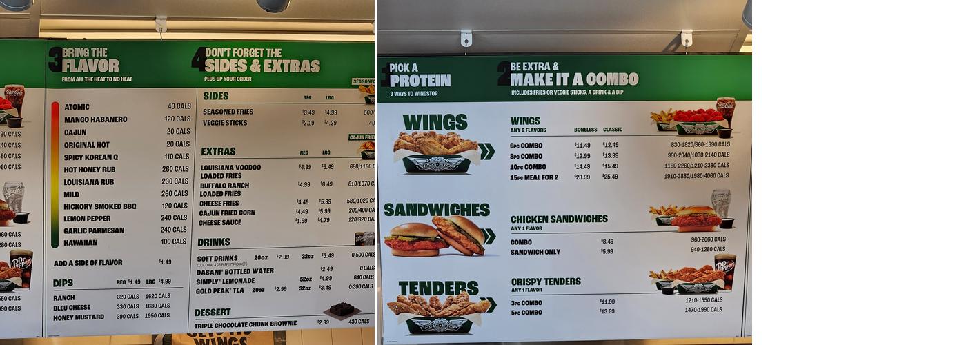 Wingstop Menu