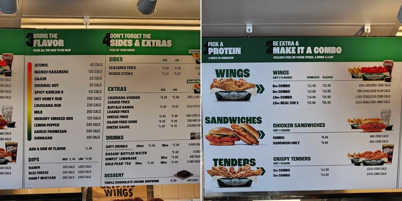 Wingstop Menu
