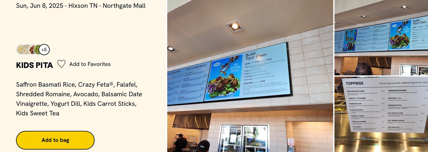 CAVA Menu