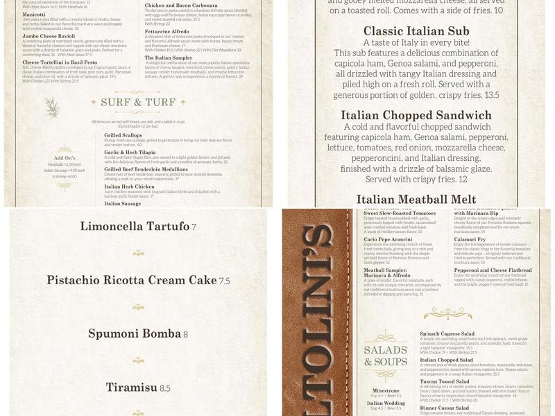 Voltolini's Menu