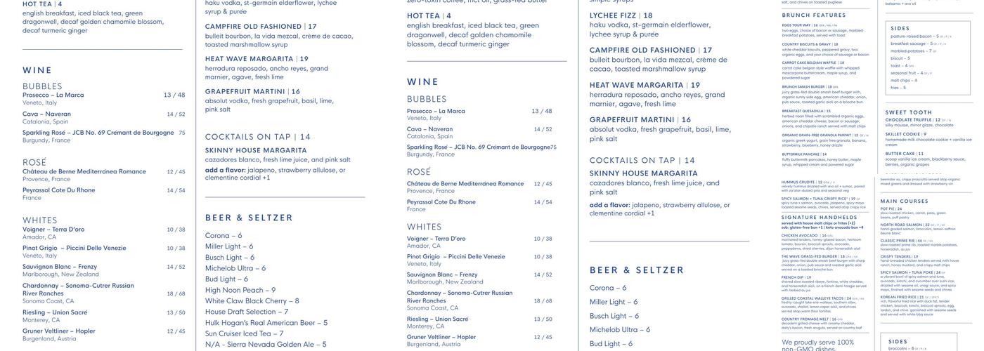 Wave Lakeside Dining - Marblehead, OH Menu