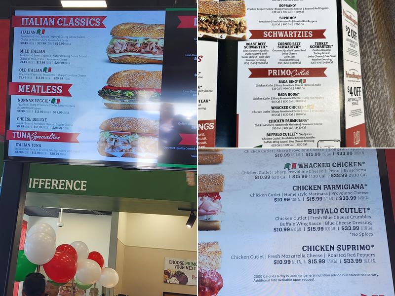 PrimoHoagies Menu