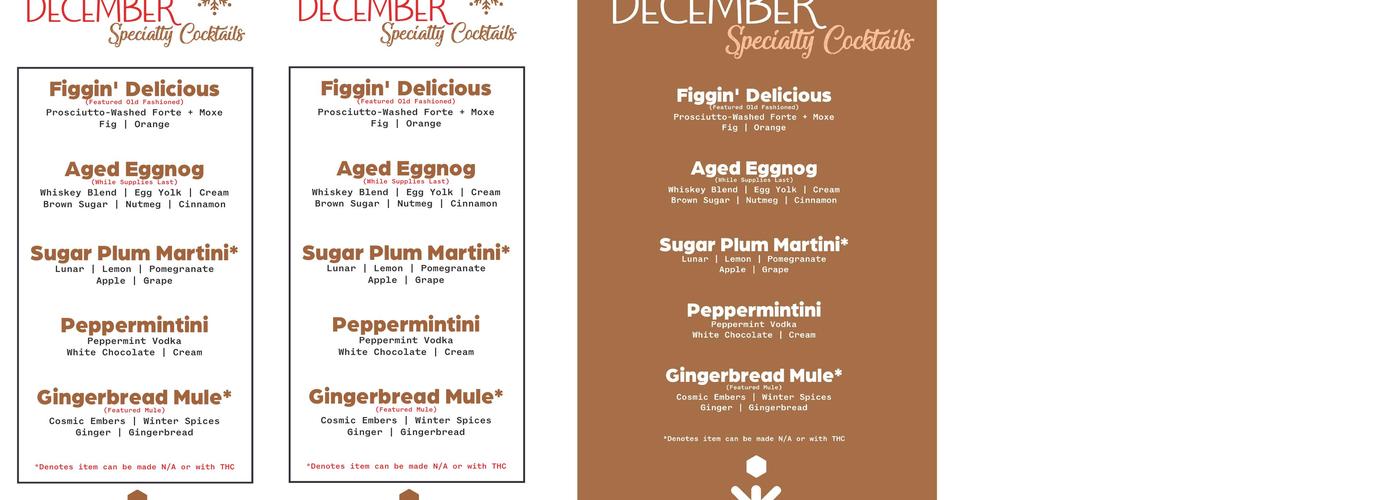 Obbink Distilling Menu