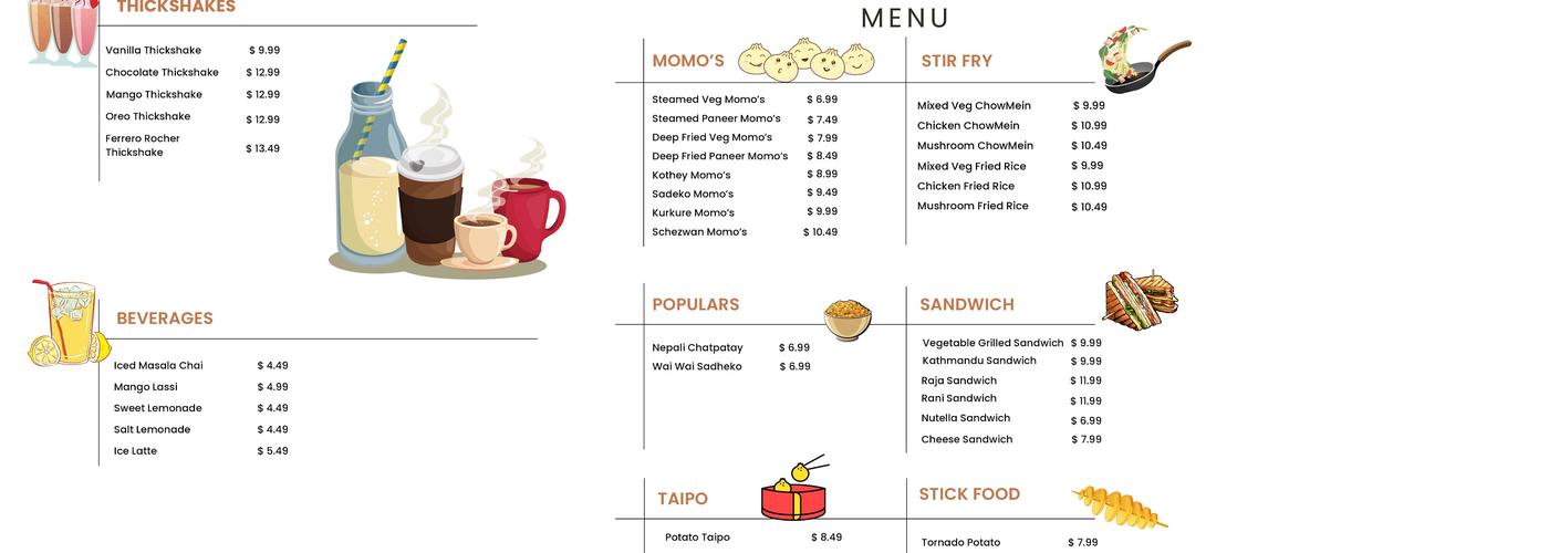 Kathmandu Kitchen Menu