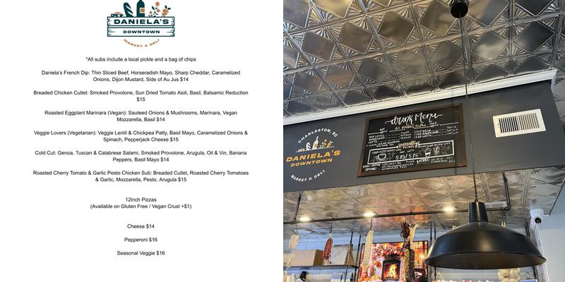 Daniela's Downtown Menu