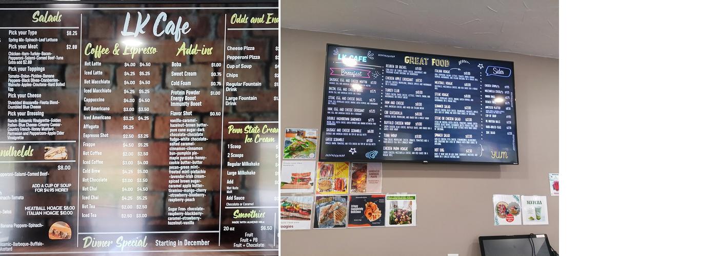 LK Cafe Menu