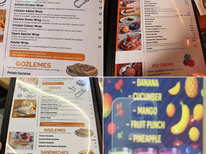 Opera Cafe Lounge Menu
