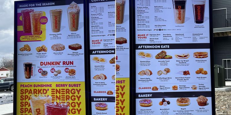 Dunkin' Menu