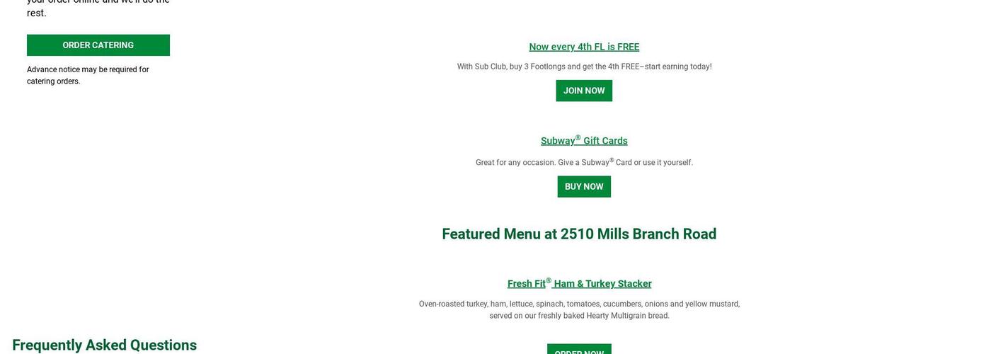 Subway Menu