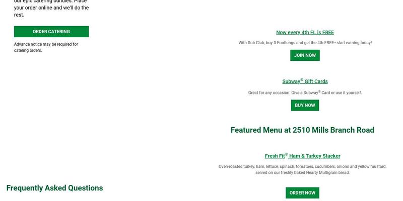 Subway Menu
