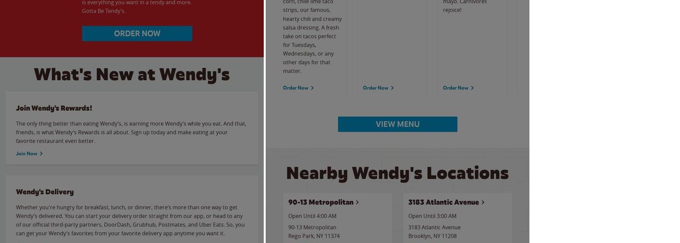 Wendy's Menu