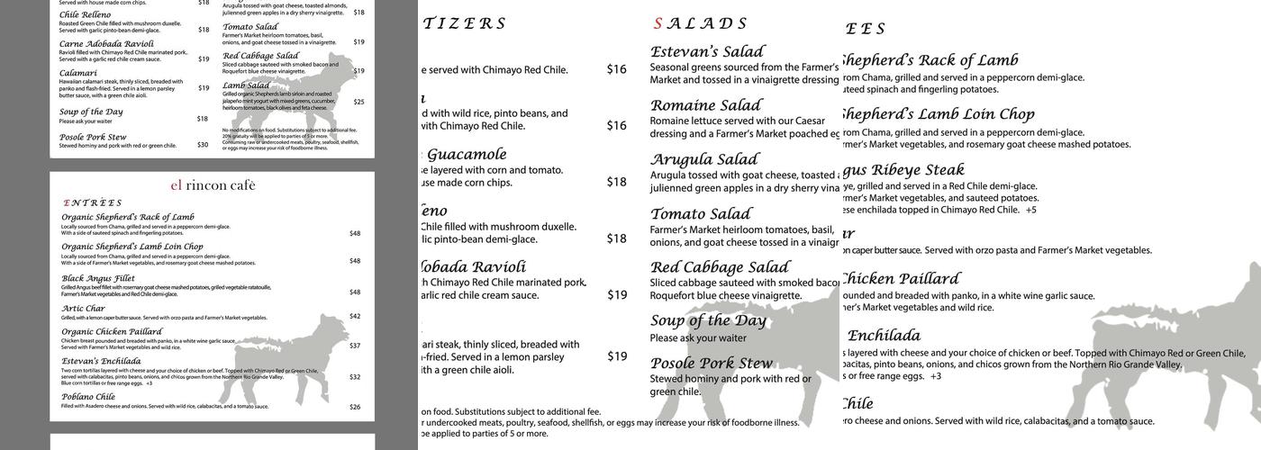 El Rincon Café Menu