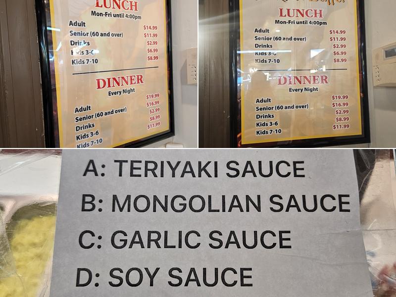 Sakura buffet Menu
