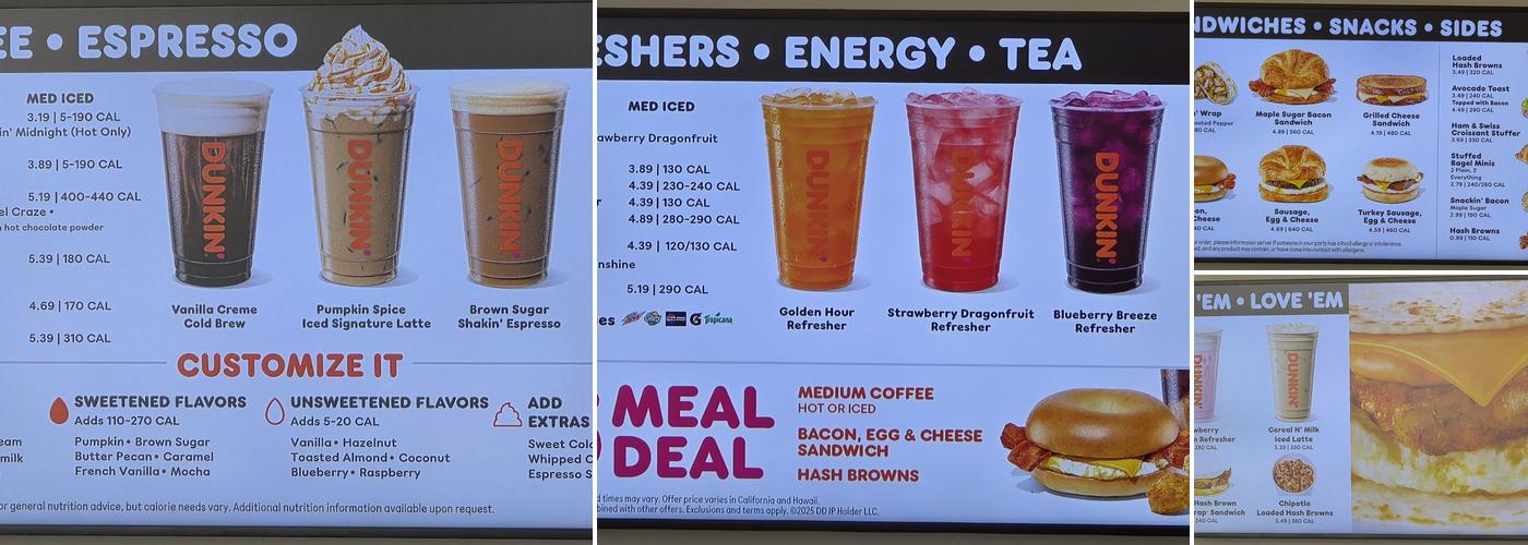 Dunkin' Menu