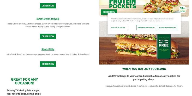 Subway Menu