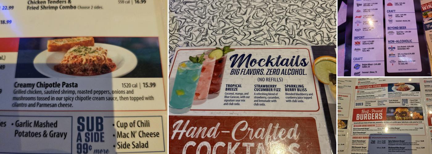 Bubba's 33 Menu