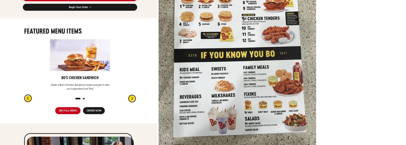 Bojangles Menu