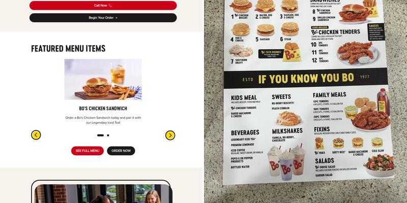 Bojangles Menu