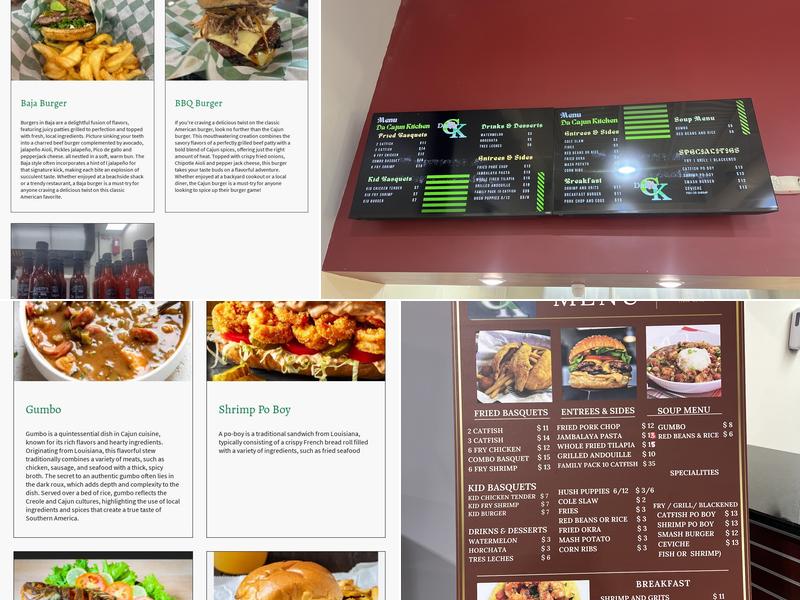 Da Cajun Kitchen Menu