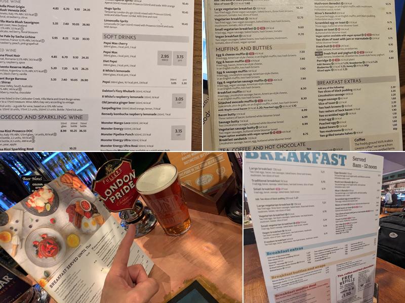 Wetherspoons Menu