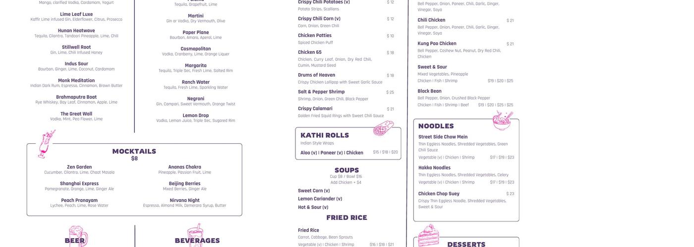 Nirvana Lounge & Bar Menu