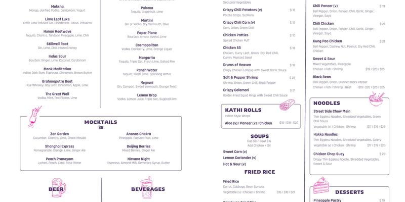 Nirvana Lounge & Bar Menu