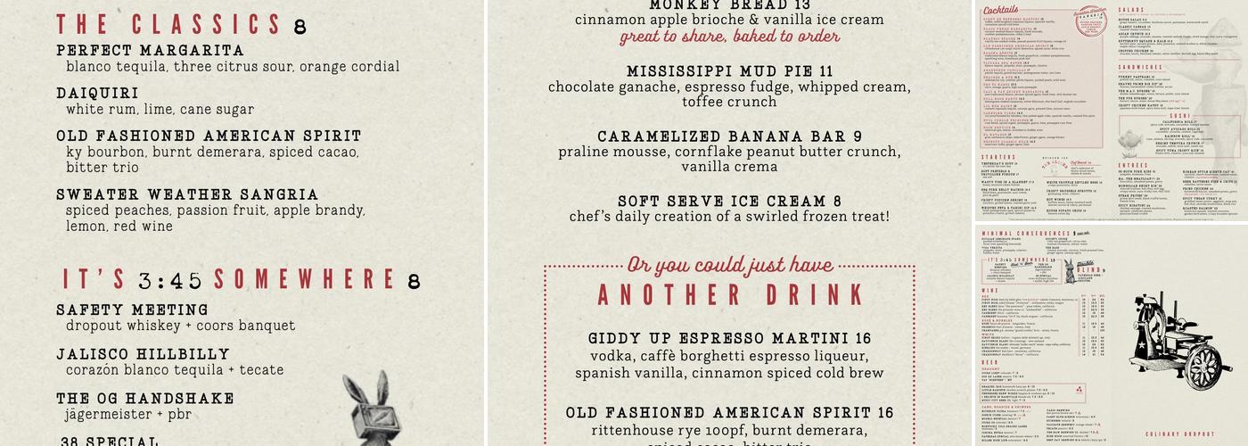 Culinary Dropout Menu