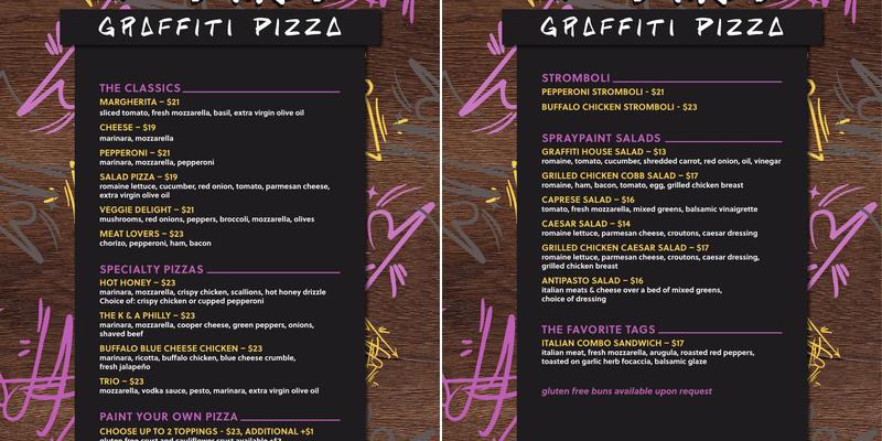 Graffiti Pizza Menu