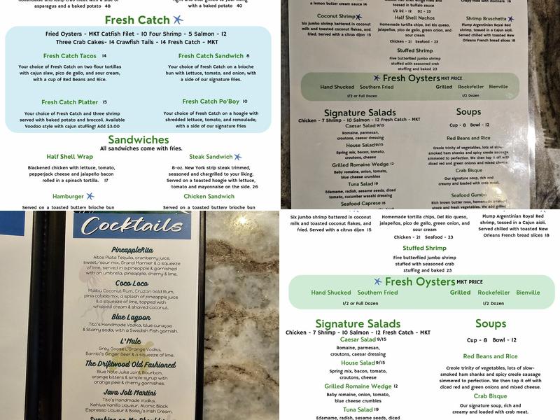 The Half Shell Menu
