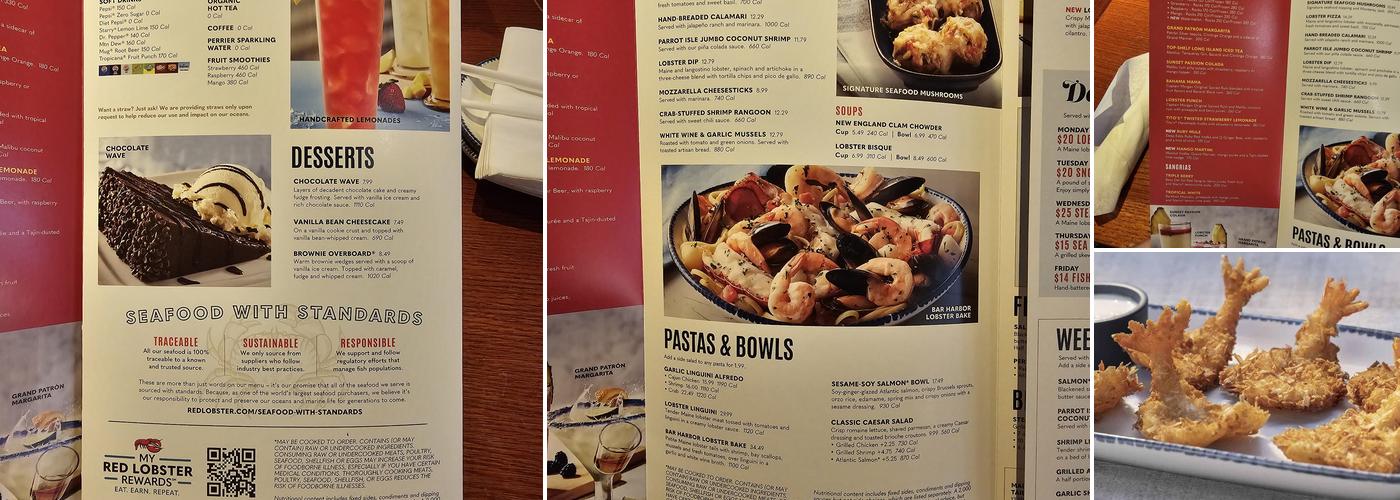 Red Lobster Menu