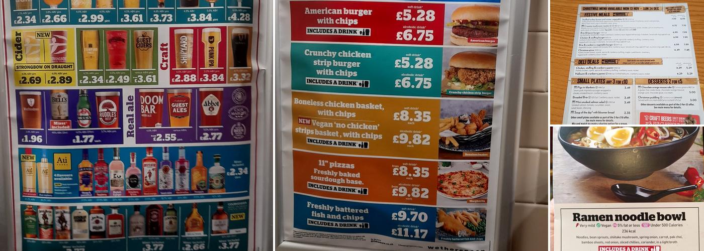 The Portland Hotel - JD Wetherspoon Menu