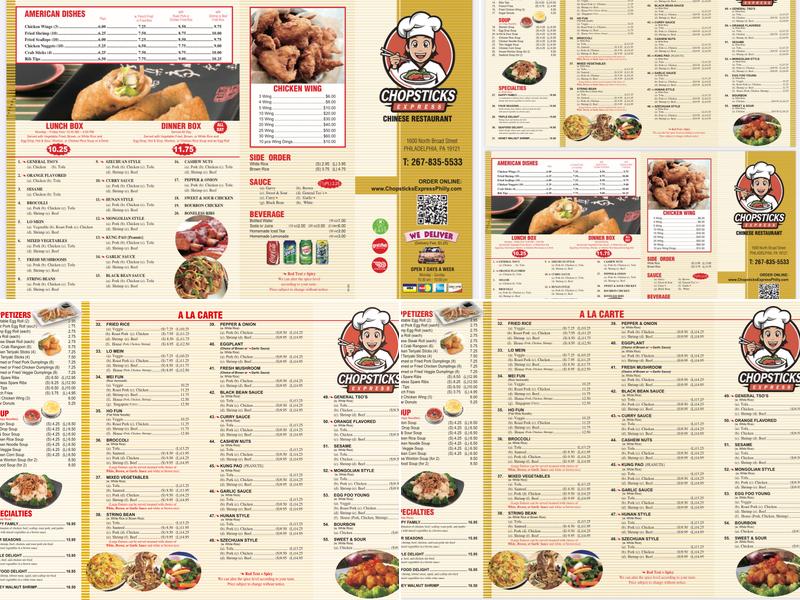 Chopsticks Express Menu
