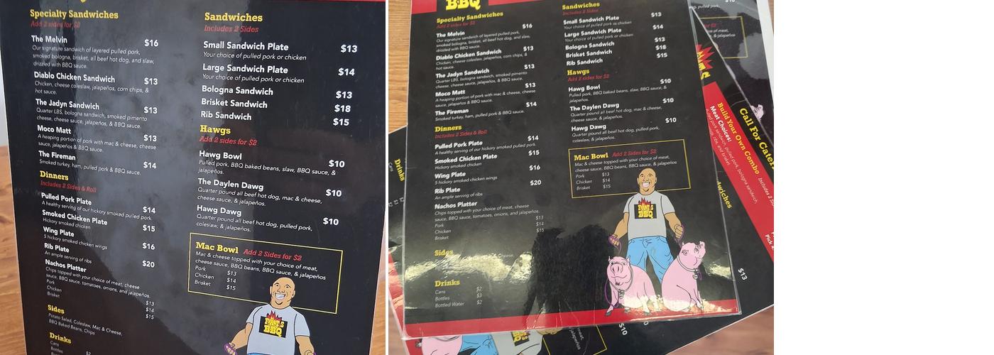 F.A.T.S BBQ Menu