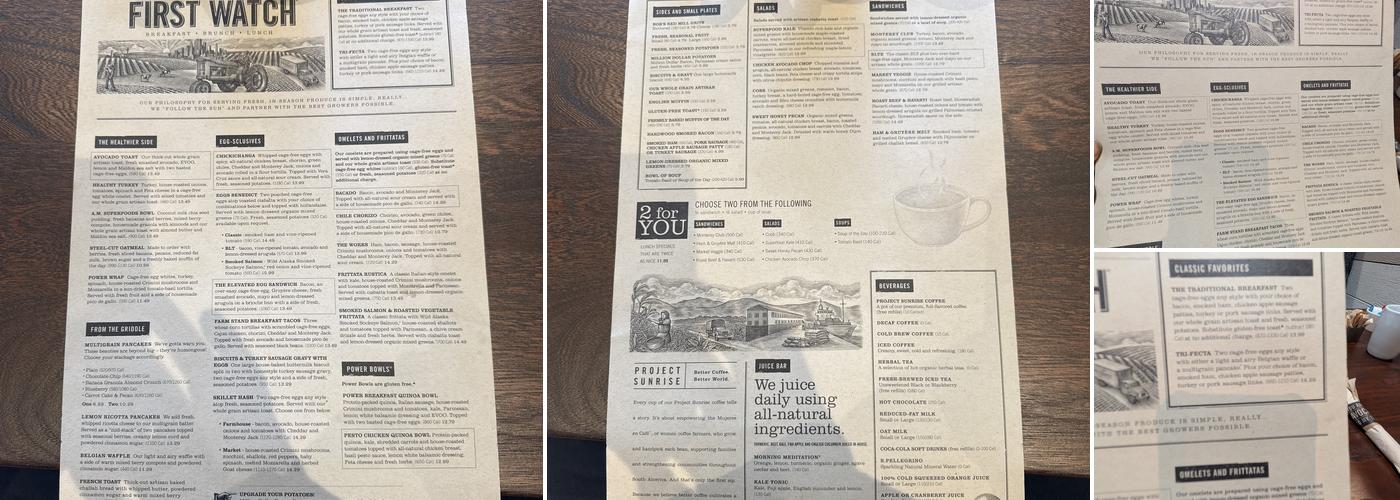 First Watch Menu