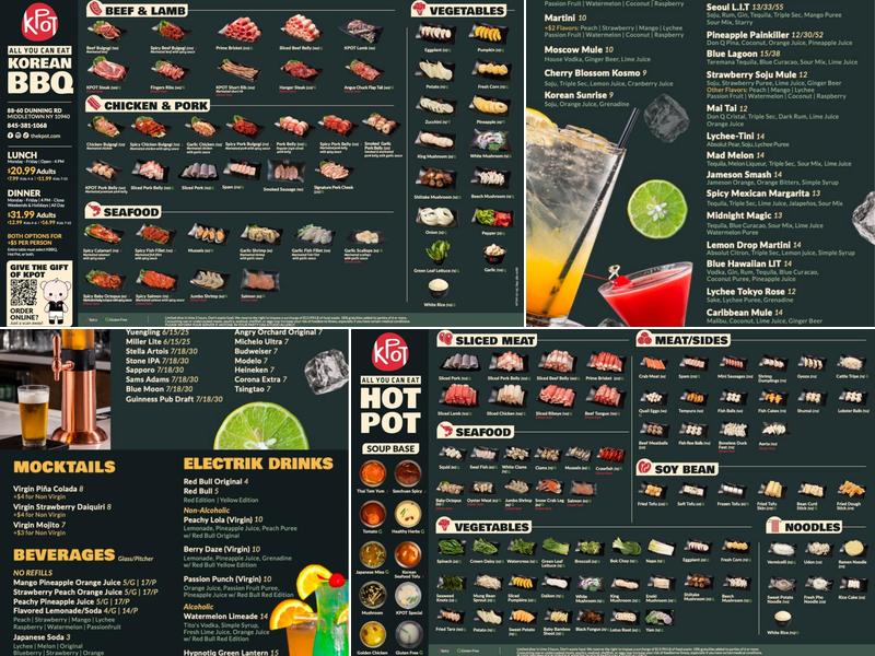 KPOT Korean BBQ & Hot Pot Menu