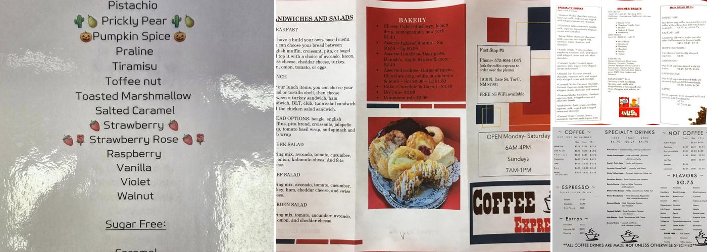 Coffee Express Menu