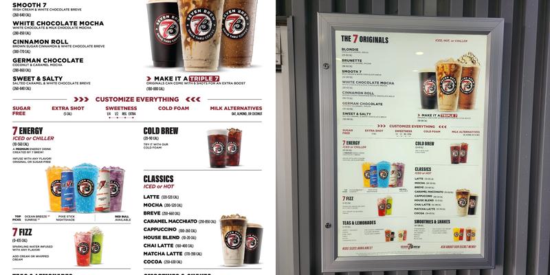 7 Brew Coffee Menu