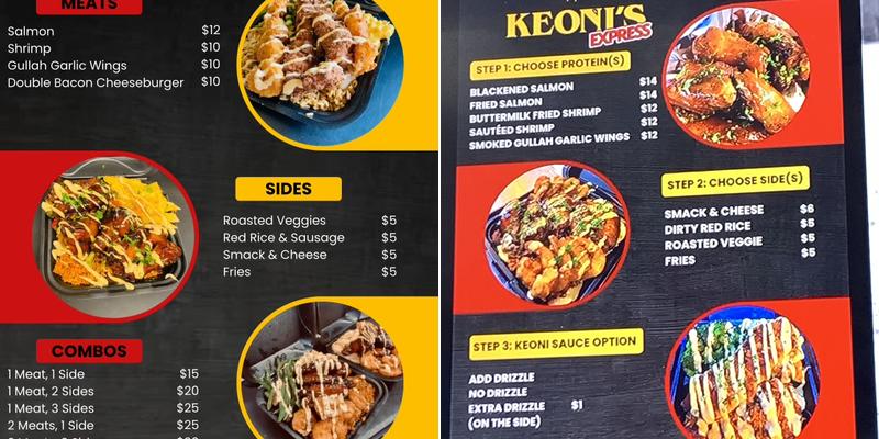 Keoni’s Express Menu